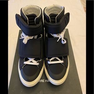 Pierre Hardy Neoprene Hi top Strap Sneakers Sz 45